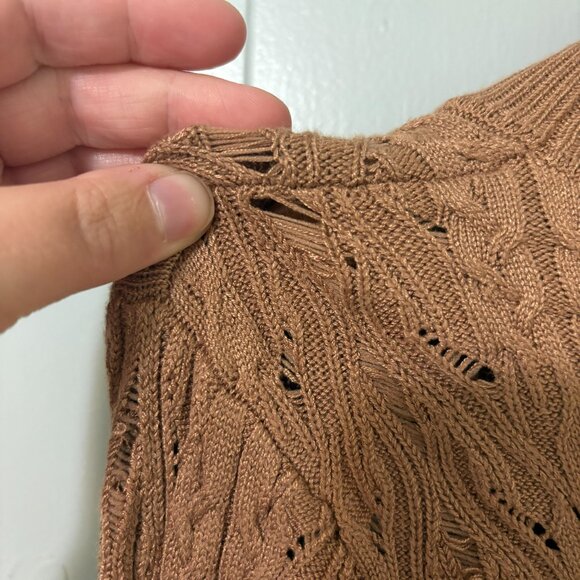 Free People Maddie Turtleneck Sweater Large Cable Knit Cuff Detail Boho Western - Picture 10 of 13